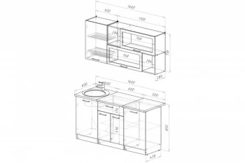 Кухонный гарнитур Лотос стандарт 1600 мм (Герда) в Ревде - revda.mebel-e96.ru