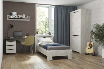 Набор детской мебели Лючия бетон, модульный (Олмеко) в Ревде - revda.mebel-e96.ru