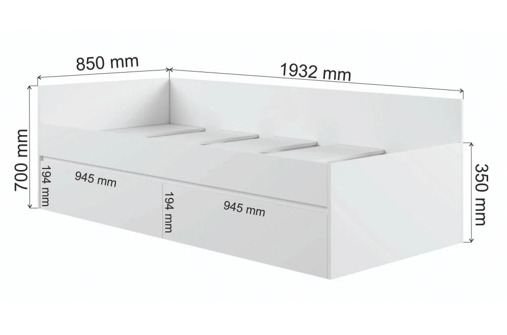 Кровать-софа Мадера белый (Альбина) в Ревде - revda.mebel-e96.ru