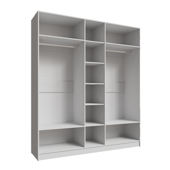 Шкаф Мадрид 2000 мм с зеркалом, белый (Текс) в Ревде - revda.mebel-e96.ru