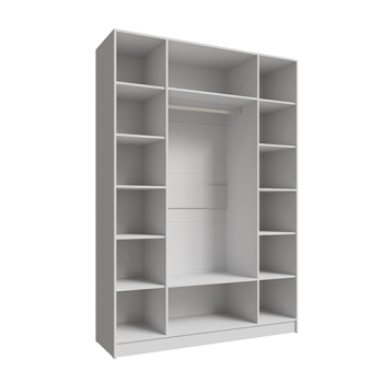 Шкаф Мадрид 1600 мм с зеркалом белый (Текс) в Ревде - revda.mebel-e96.ru