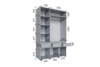 Шкаф 1500 мм Мерида серый камень/графит (Микон) в Ревде - revda.mebel-e96.ru
