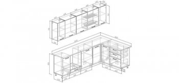 Кухонный гарнитур угловой Меренга МДФ 2600*1600 мм Sanvut в Ревде - revda.mebel-e96.ru