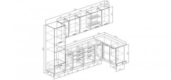 Угловой кухонный гарнитур Меренга 3200*1400 мм, МДФ Sanvut в Ревде - revda.mebel-e96.ru