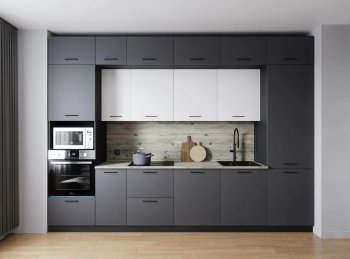 Кухонный гарнитур Меренга 3400 мм МДФ (Санвут) в Ревде - revda.mebel-e96.ru