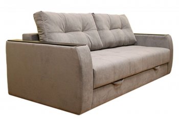 Диван Милан 3, НПБ, ткань Монако 06 (серый) (Хит Диван) в Ревде - revda.mebel-e96.ru