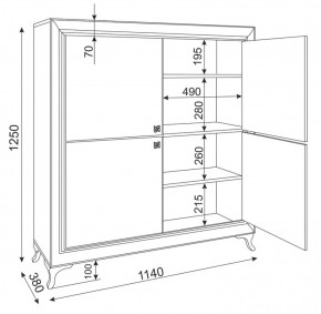 Комод распашной Саванна М24 (Риннер) в Ревде - revda.mebel-e96.ru