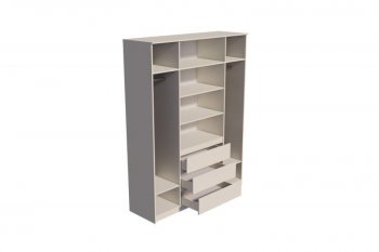 Шкаф распашной Мори 1600 мм сатин (ДСВ) в Ревде - revda.mebel-e96.ru