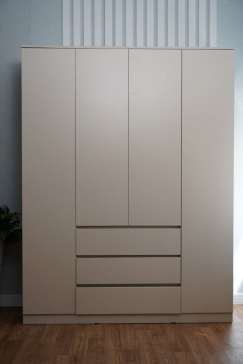 Шкаф распашной Мори 1600 мм сатин (ДСВ) в Ревде - revda.mebel-e96.ru