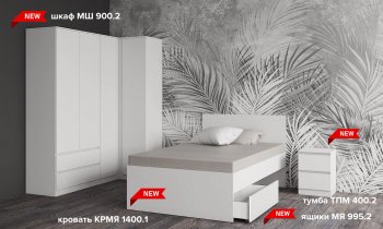 Тумба с 2мя ящ. Мори ТПМ400.2 белый (ДСВ) в Ревде - revda.mebel-e96.ru