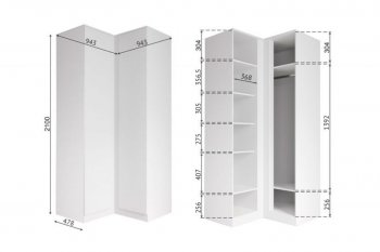 Угловой шкаф Мори белый (ДСВ) в Ревде - revda.mebel-e96.ru