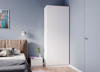 Шкаф двустворчатый Мори МШ800.1 белый (ДСВ) в Ревде - revda.mebel-e96.ru