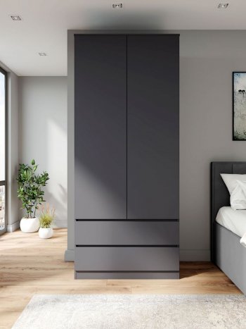 Шкаф 900 мм Мори 900.2 графит высота 2100 мм (ДСВ) в Ревде - revda.mebel-e96.ru