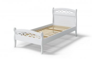 Кровать Натали массив береза + МДФ, белый (МЛК) в Ревде - revda.mebel-e96.ru