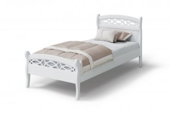 Кровать Натали массив береза + МДФ, белый (МЛК) в Ревде - revda.mebel-e96.ru