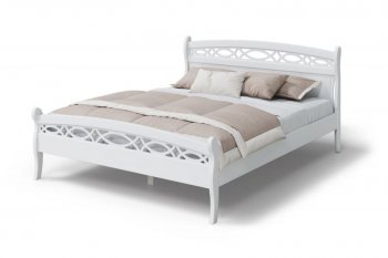 Кровать Натали массив береза + МДФ, белый (МЛК) в Ревде - revda.mebel-e96.ru