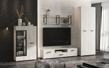 Стенка Нэнси new крафт белый (Миф) в Ревде - revda.mebel-e96.ru