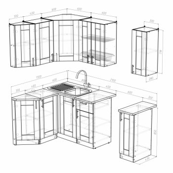 Кухонный гарнитур Ника литл 1500х1300 мм (Герда) в Ревде - revda.mebel-e96.ru