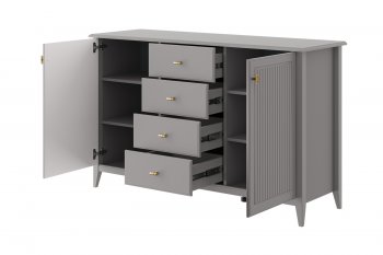 Комод 4 ящика 2 двери Никеа антрацит (БМ) в Ревде - revda.mebel-e96.ru