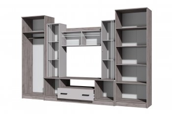Стенка Николь-2 крафт серый/кашемир (Зарон) в Ревде - revda.mebel-e96.ru