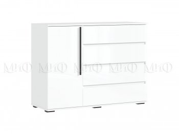 Комод 1 дверь 4 ящика (1200) Норд,  белый (Миф) в Ревде - revda.mebel-e96.ru