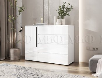 Комод 1 дверь 4 ящика (1200) Норд,  белый (Миф) в Ревде - revda.mebel-e96.ru