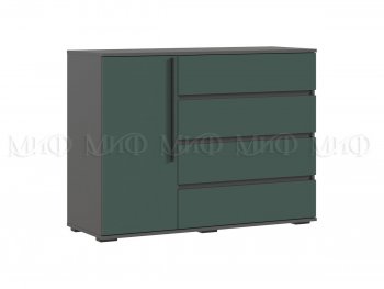 Комод 1 дверь 4 ящика (1200) Норд, графит/изумруд (Миф) в Ревде - revda.mebel-e96.ru