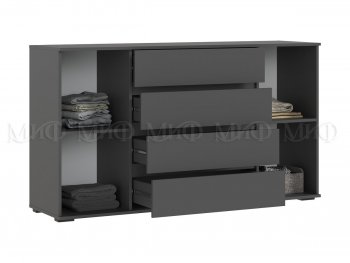 Комод 2 двери 4 ящика (1600) Норд, графит (Миф) в Ревде - revda.mebel-e96.ru