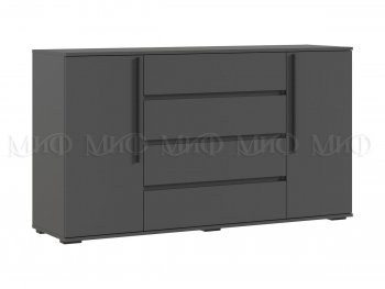 Комод 2 двери 4 ящика (1600) Норд, графит (Миф) в Ревде - revda.mebel-e96.ru