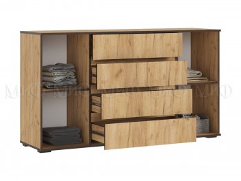 Комод 2 двери 4 ящика (1600) Норд, крафт (Миф) в Ревде - revda.mebel-e96.ru