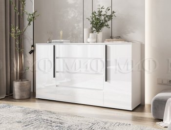 Комод 2 двери 4 ящика (1600) Норд, белый (Миф) в Ревде - revda.mebel-e96.ru