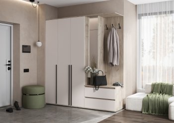 Прихожая Норд+Шкаф 1200, крафт серый/кашемир (Миф) в Ревде - revda.mebel-e96.ru