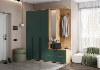 Прихожая Норд+Шкаф 1200, крафт/изумруд (Миф) в Ревде - revda.mebel-e96.ru