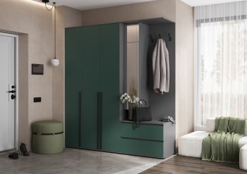 Прихожая Норд+Шкаф 1200, графит/изумруд (Миф) в Ревде - revda.mebel-e96.ru