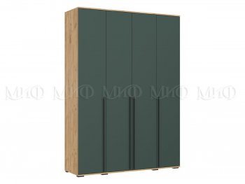 Шкаф 1600 мм 4-х створчатый Норд крафт/изумруд (Миф) в Ревде - revda.mebel-e96.ru