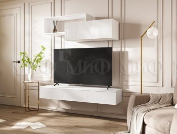 Стенка Норд-2 белый глянец (Миф) в Ревде - revda.mebel-e96.ru