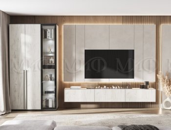 Стенка Норд крафт белый (Миф) в Ревде - revda.mebel-e96.ru