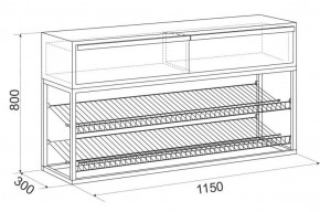 Обувница Крафт 2 (Черный муар/Дуб сонома) в Ревде - revda.mebel-e96.ru