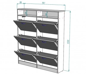 Обувница W17 (ДВ) в Ревде - revda.mebel-e96.ru