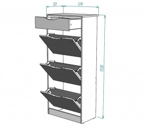 Обувница W24 (ДВ) в Ревде - revda.mebel-e96.ru