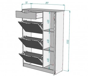 Обувница W44 (ДМ) в Ревде - revda.mebel-e96.ru