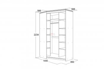 Шкаф-купе угловой Ольга-13 правый в Ревде - revda.mebel-e96.ru