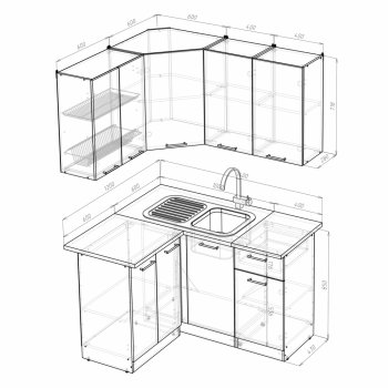 Кухонный гарнитур Ольга прайм 1 1200х1400 мм (Герда) в Ревде - revda.mebel-e96.ru