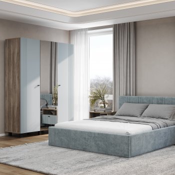 Шкаф 1500 мм 3-х створчатый Олива ШК-08 шарли бриз (БТС) в Ревде - revda.mebel-e96.ru