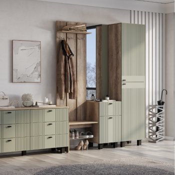 Прихожая Олива эвкалипт софт, модульная (БТС) в Ревде - revda.mebel-e96.ru