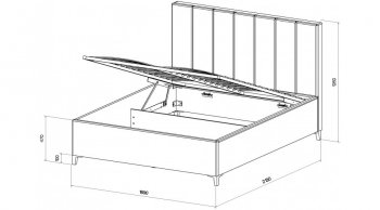 Кровать с ПМ Оливия Серый (Лин) в Ревде - revda.mebel-e96.ru