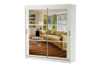 Шкаф-купе 1800 мм Орион крафт белый(Памир) в Ревде - revda.mebel-e96.ru