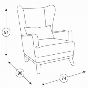 Оскар кресло, ткань ТК 312, ШхГхВ 74х90х91 см. в Ревде - revda.mebel-e96.ru