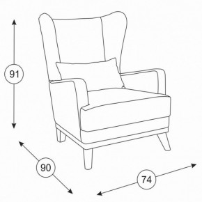 Оскар кресло, ткань ТК 313, ШхГхВ 74х90х91 см. в Ревде - revda.mebel-e96.ru