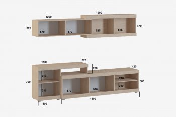 Стенка Оскар ТВ7 сонома (Генезис) в Ревде - revda.mebel-e96.ru